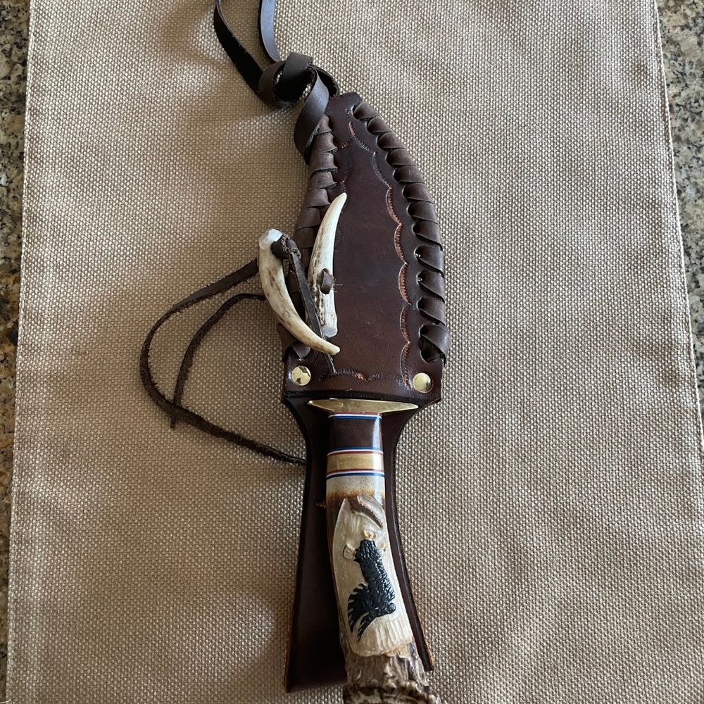 Ken Richardson  Hand-Etched Small Bowie Knife NEW